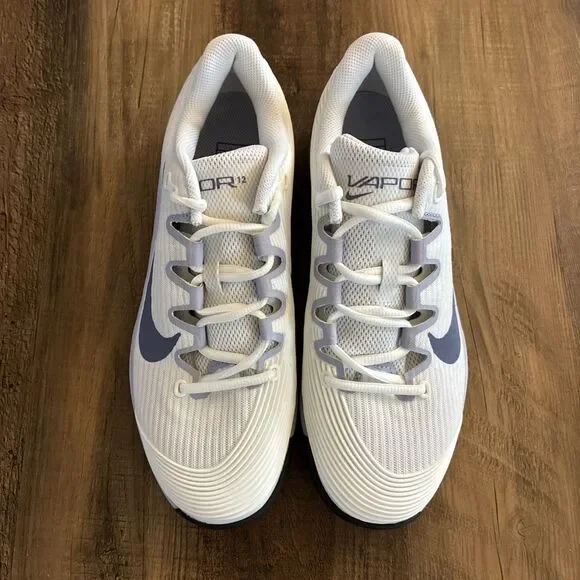 Nike Court Air Zoom Vapor 12 HC Women Size 8.5 White Indigo Tennis FV5554-102 - Picture 3 of 6